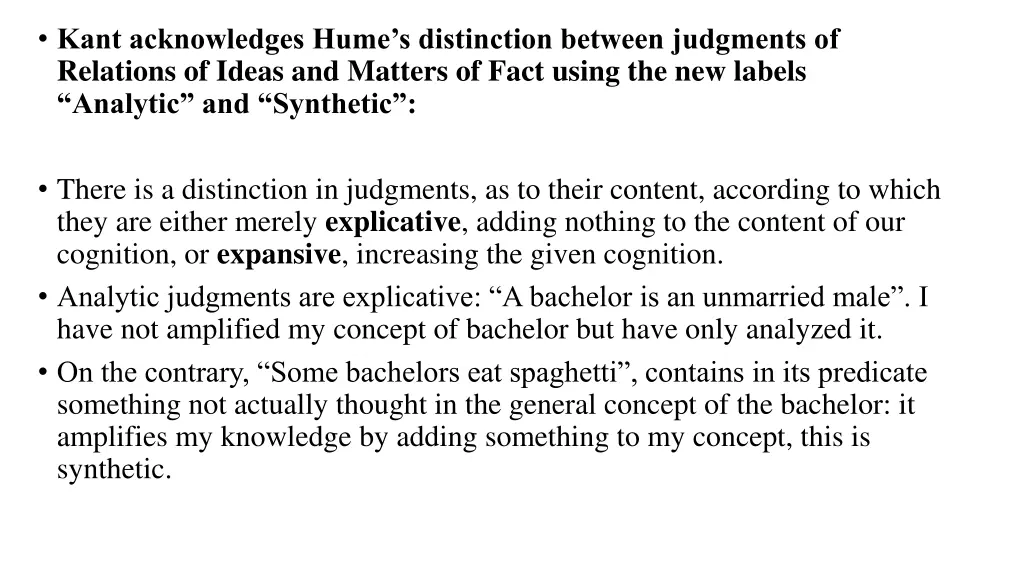 kant acknowledges hume s distinction between