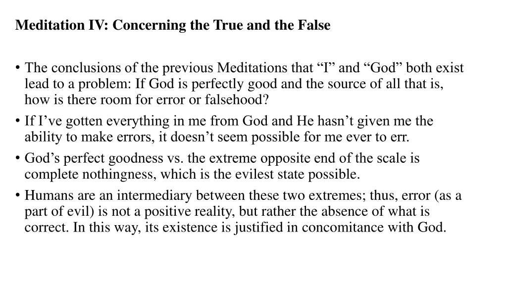 meditation iv concerning the true and the false