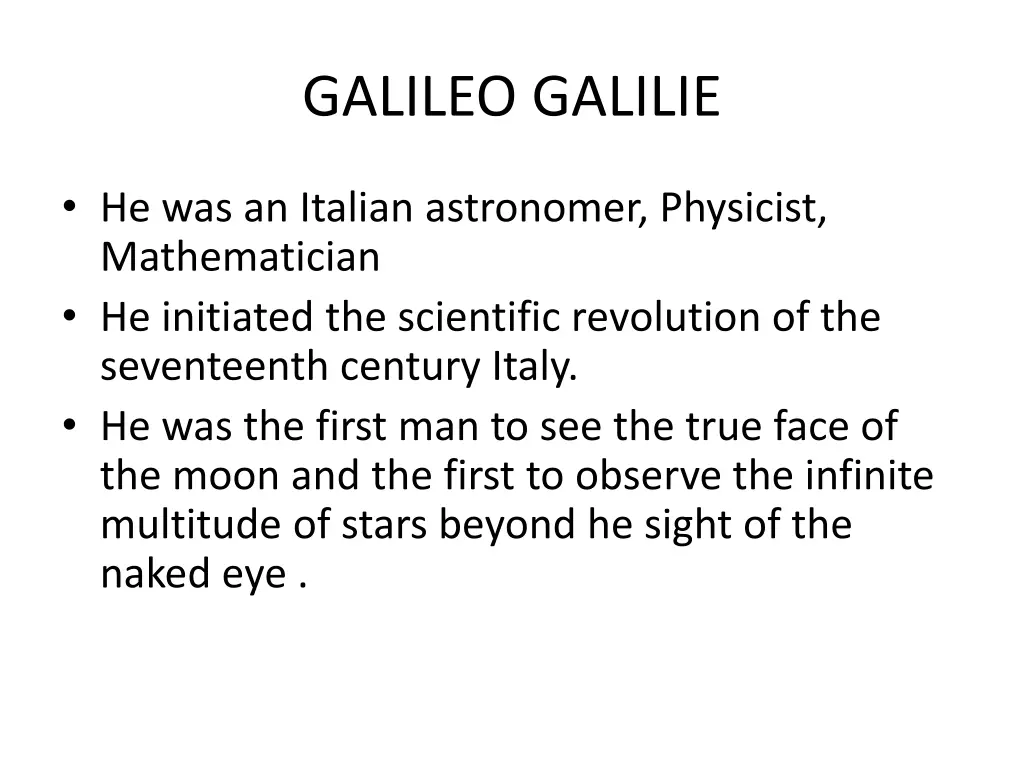 galileo galilie