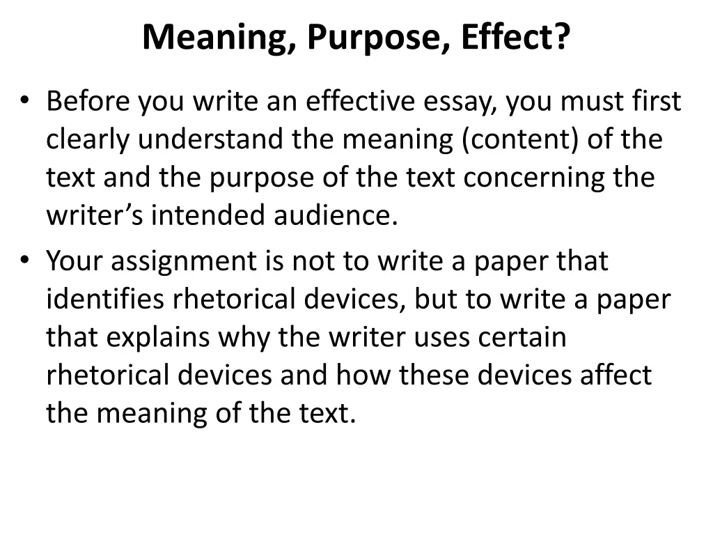 meaning purpose effect