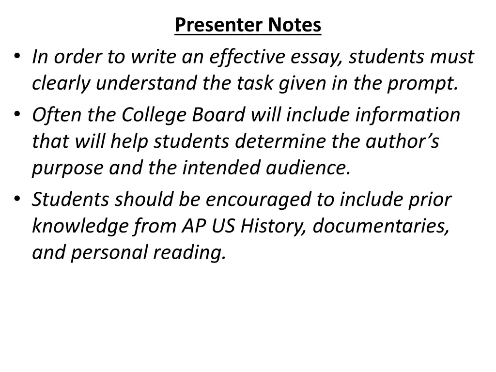 presenter notes