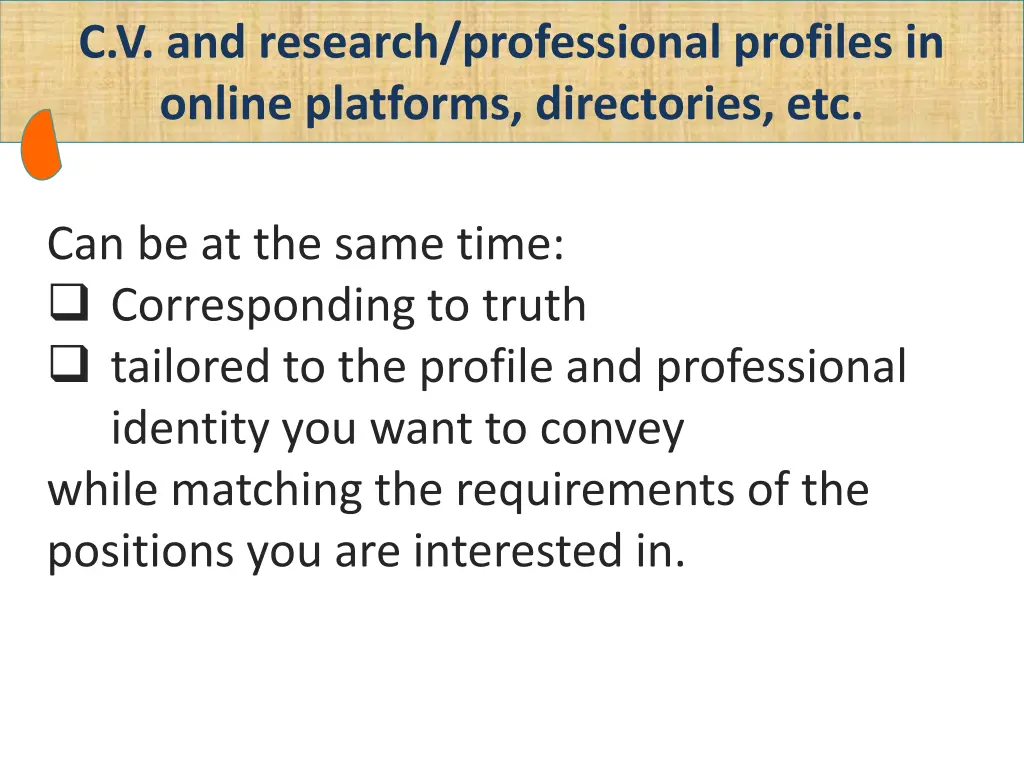 c v and research professional profiles in online