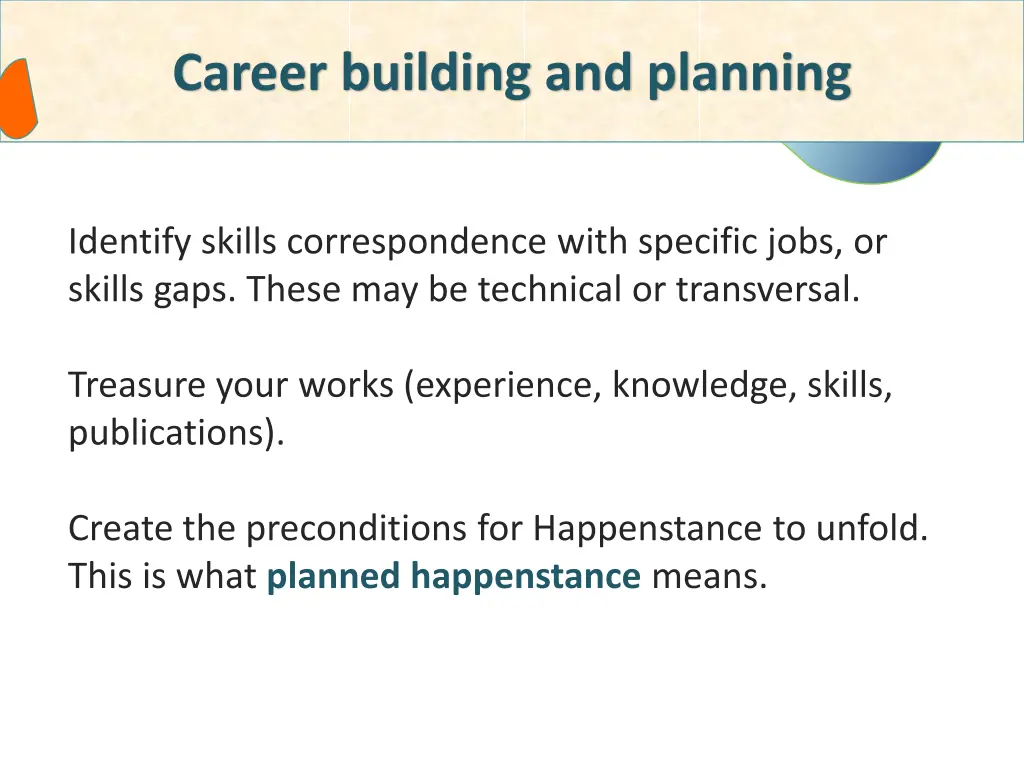 career building and planning