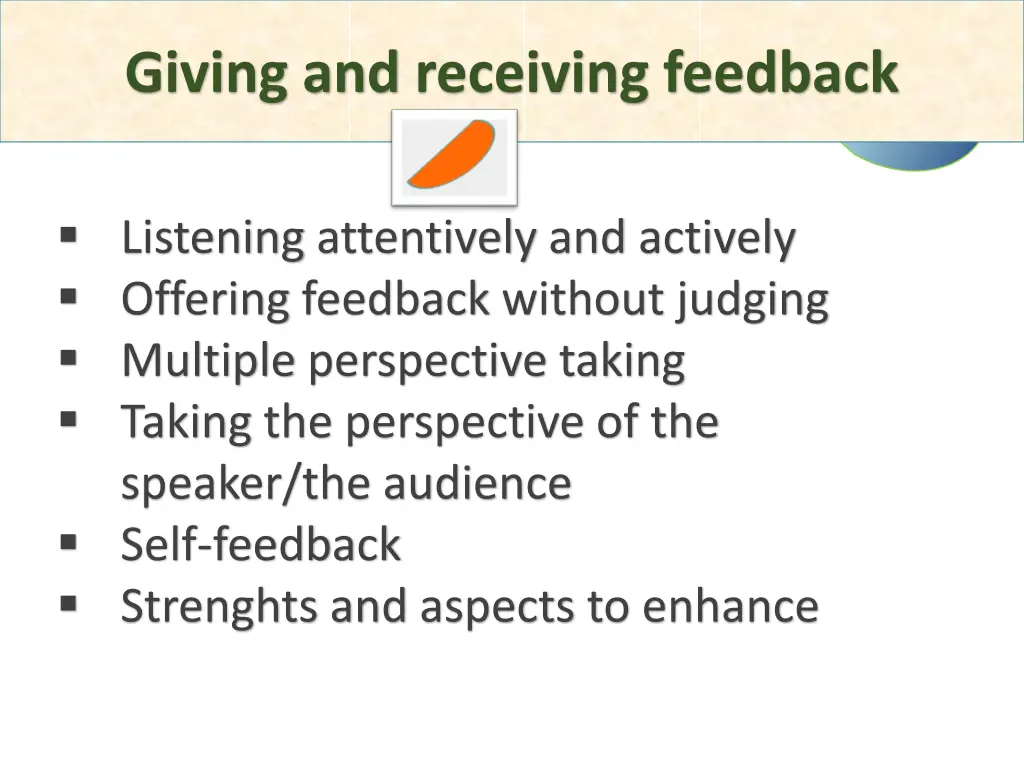 giving and receiving feedback