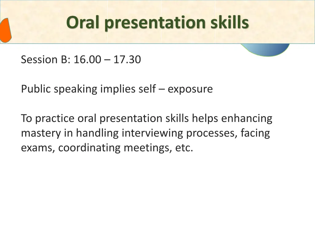 oral presentation skills