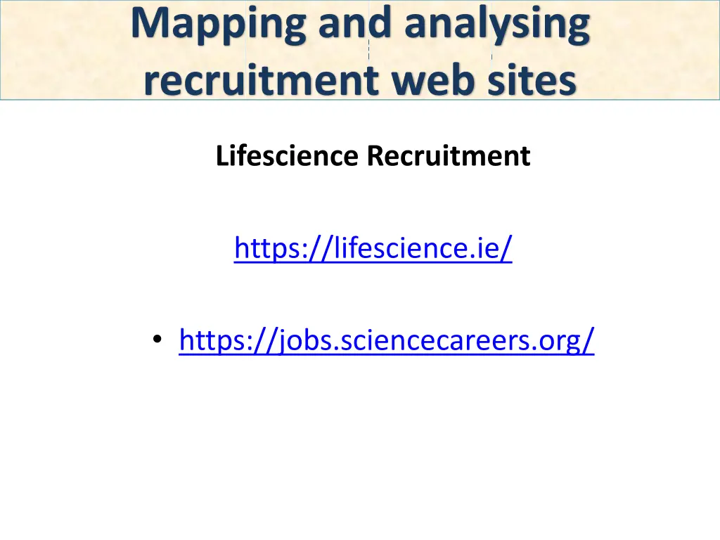 practice will mapping and analysing recruitment