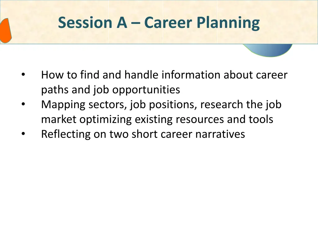 session a career planning