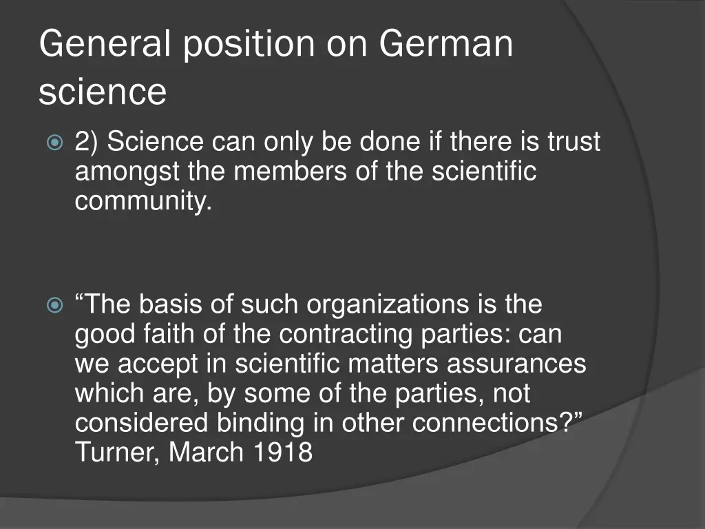 general position on german science 1