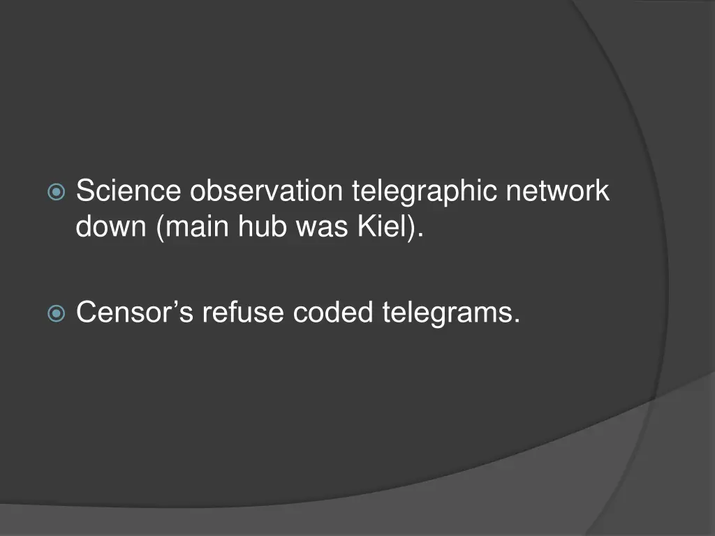 science observation telegraphic network down main