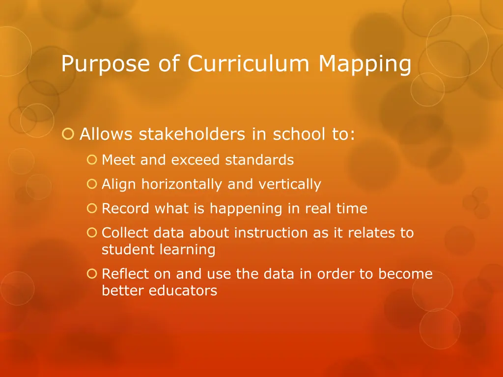 purpose of curriculum mapping