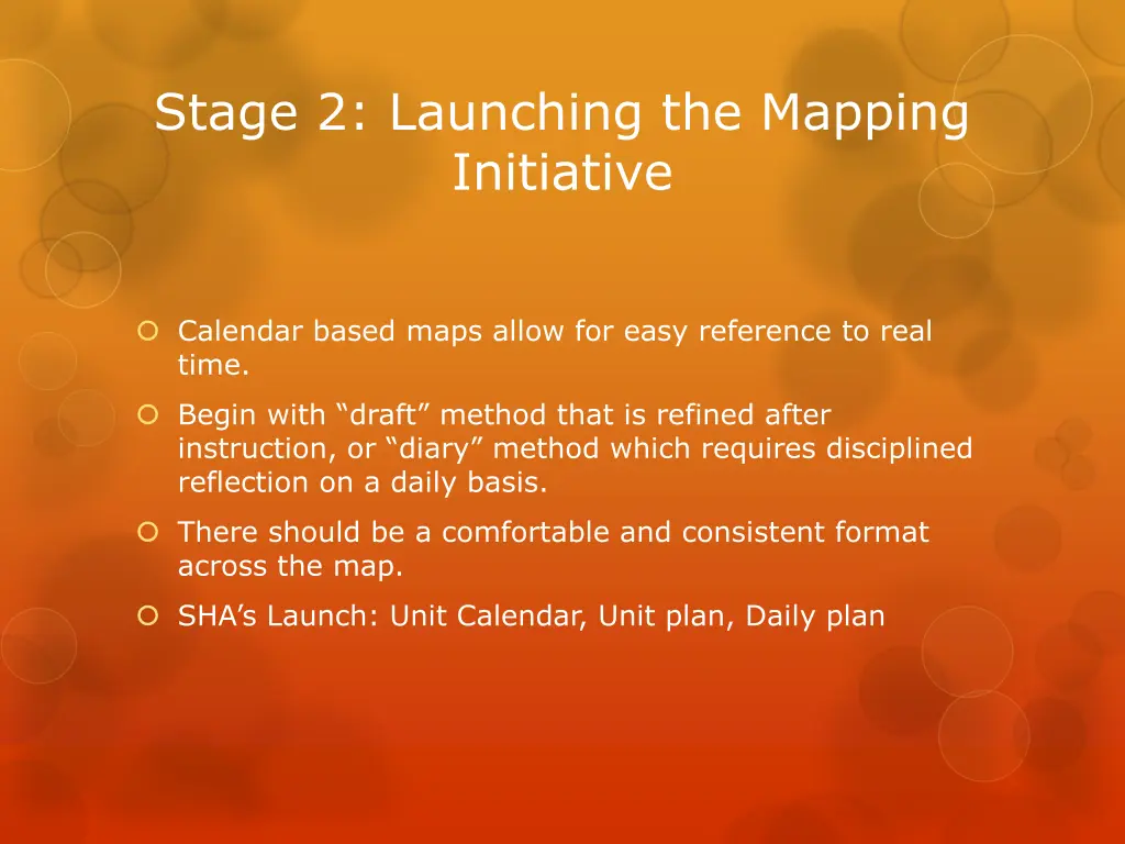 stage 2 launching the mapping initiative