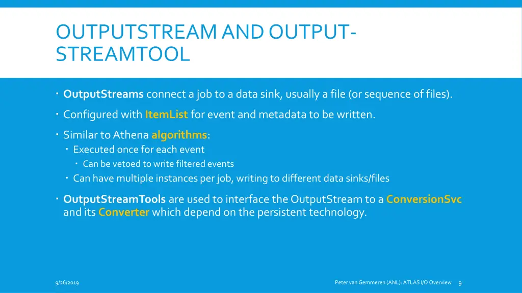 outputstream and output streamtool