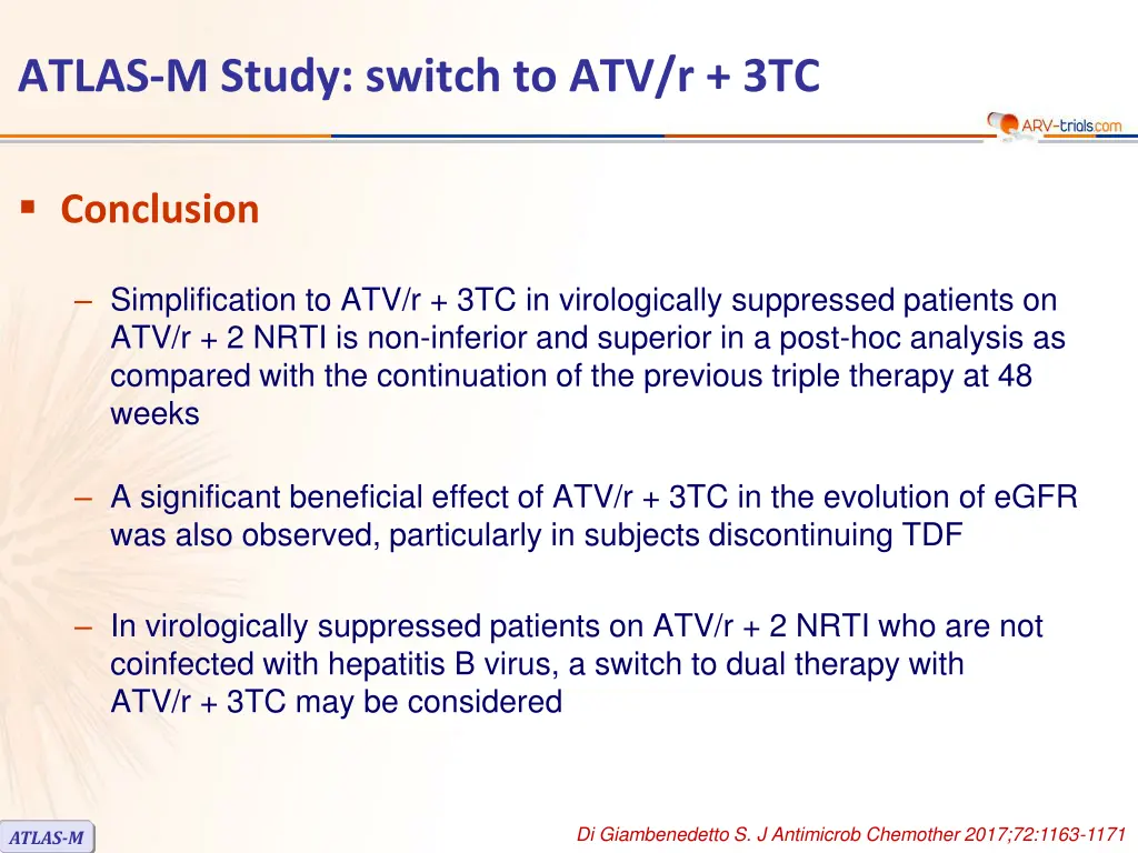 atlas m study switch to atv r 3tc 5