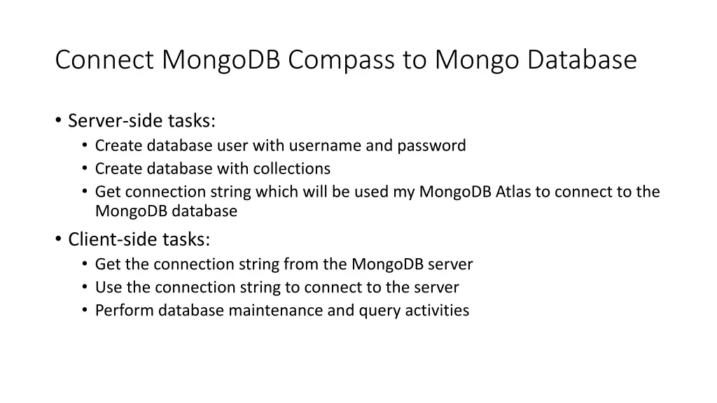 connect mongodb compass to mongo database