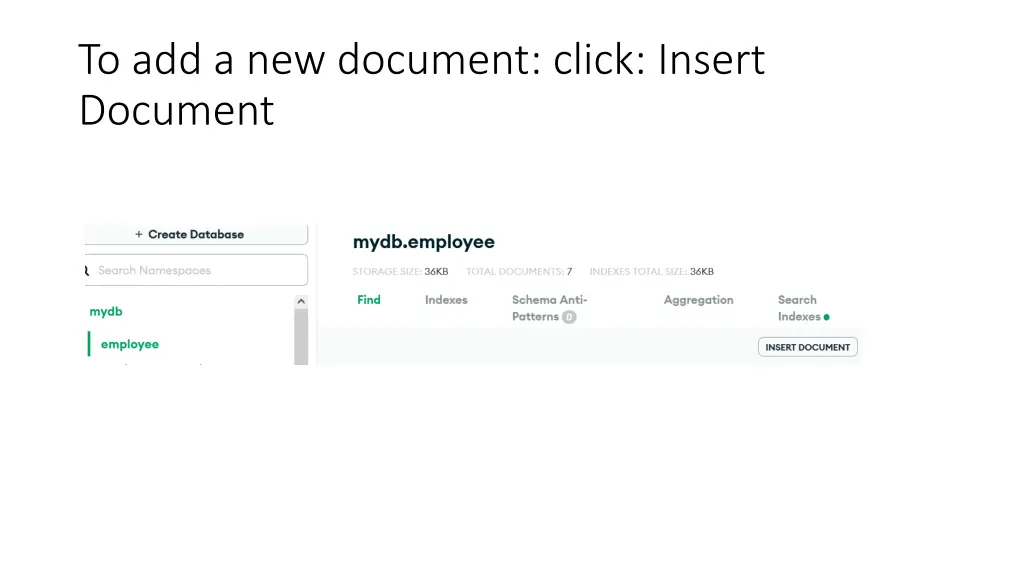 to add a new document click insert document