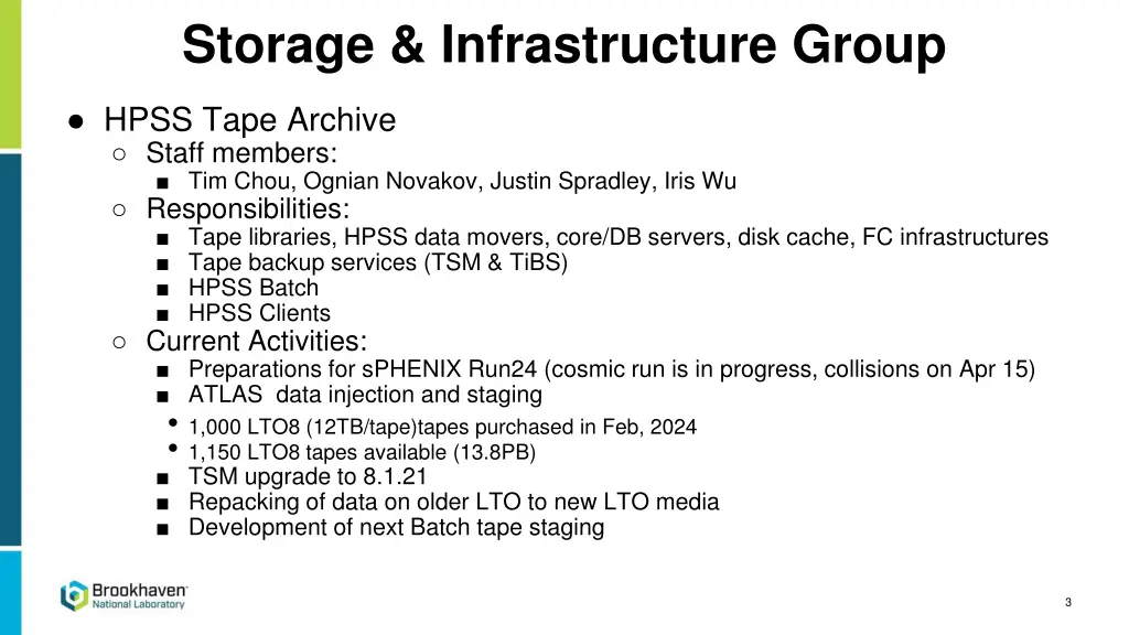 storage infrastructure group 1