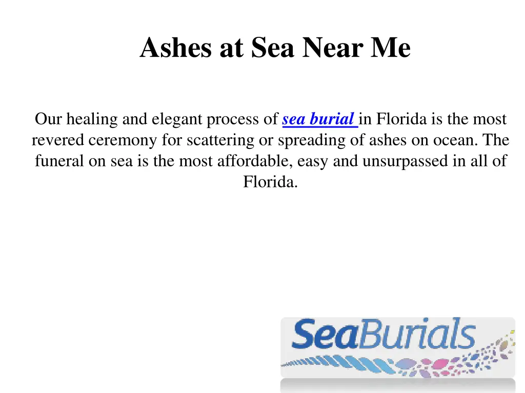 ashes at sea near me