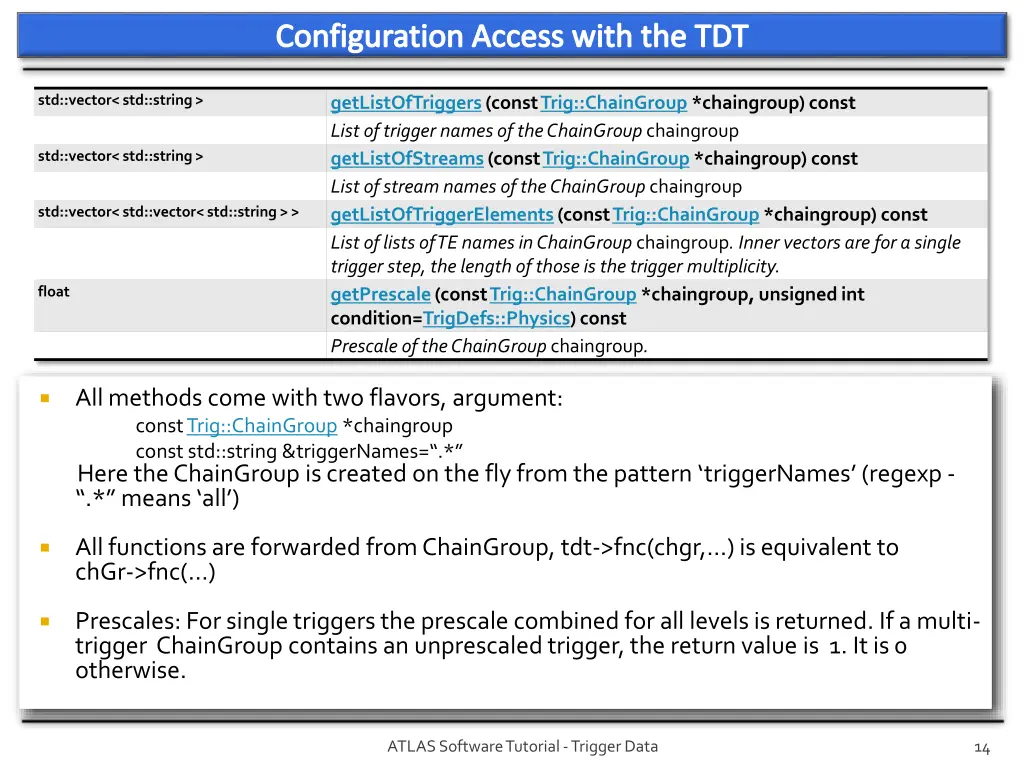 configuration access with the tdt