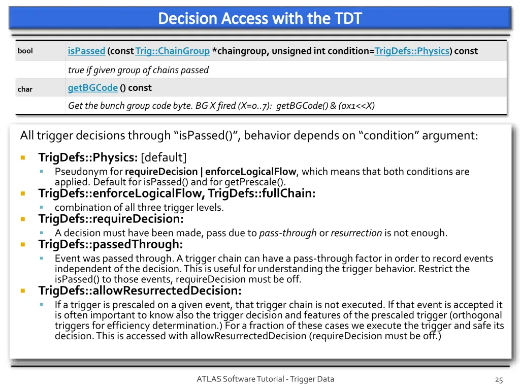 decision access with the tdt