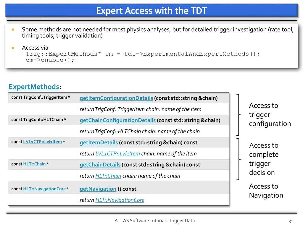 expert access with the tdt