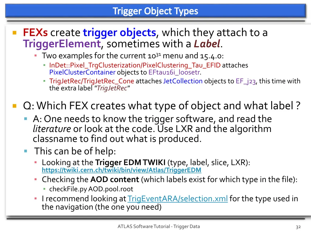 trigger object types