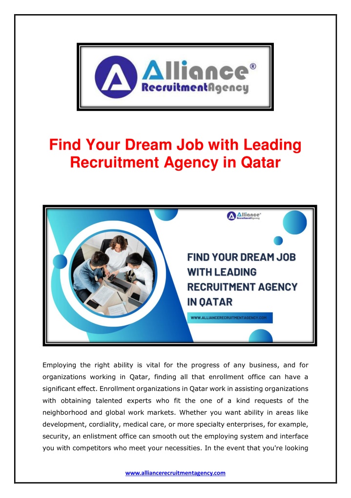 find your dream job with leading recruitment