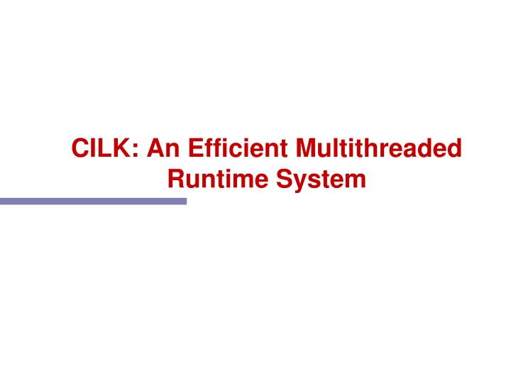 cilk an efficient multithreaded runtime system