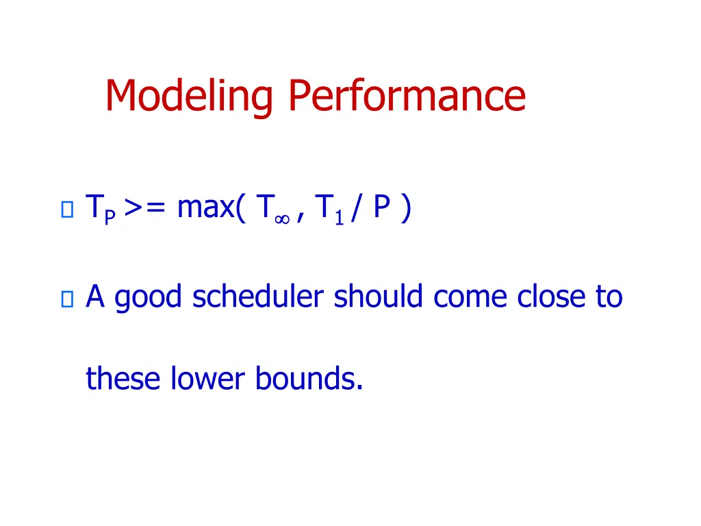 modeling performance