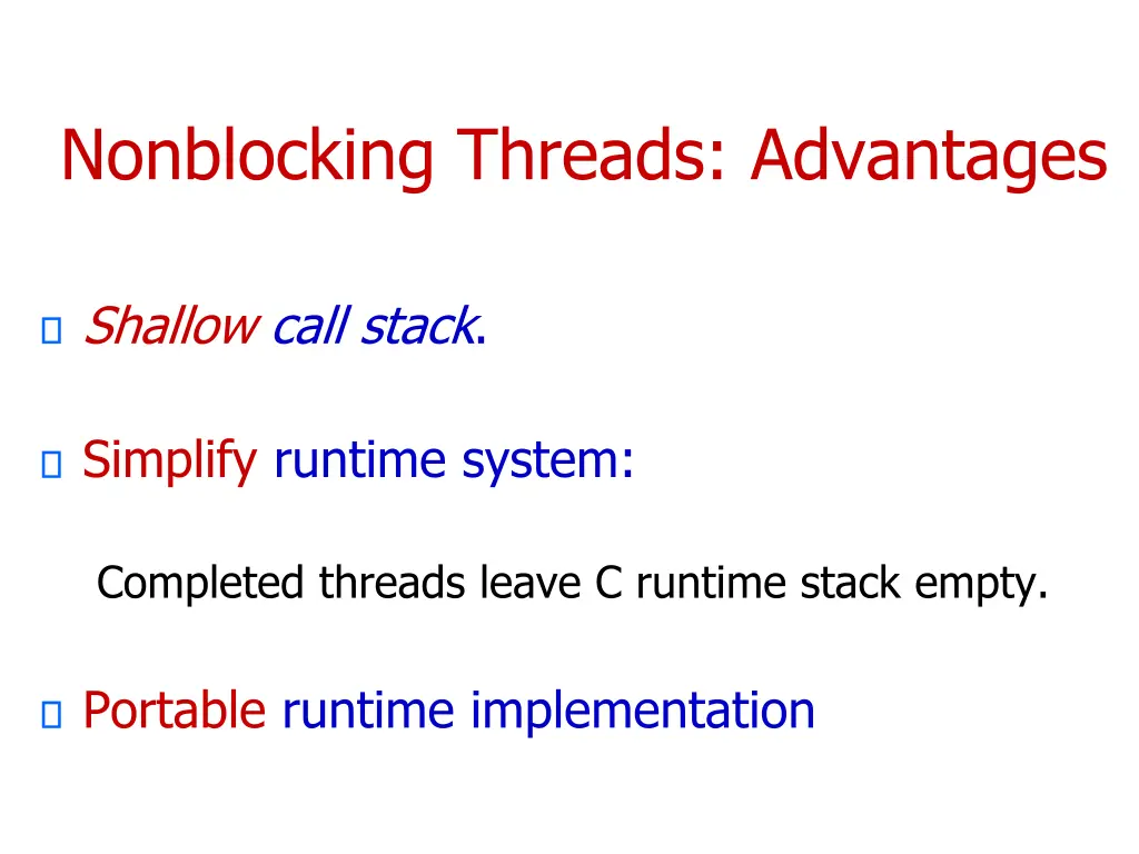 nonblocking threads advantages