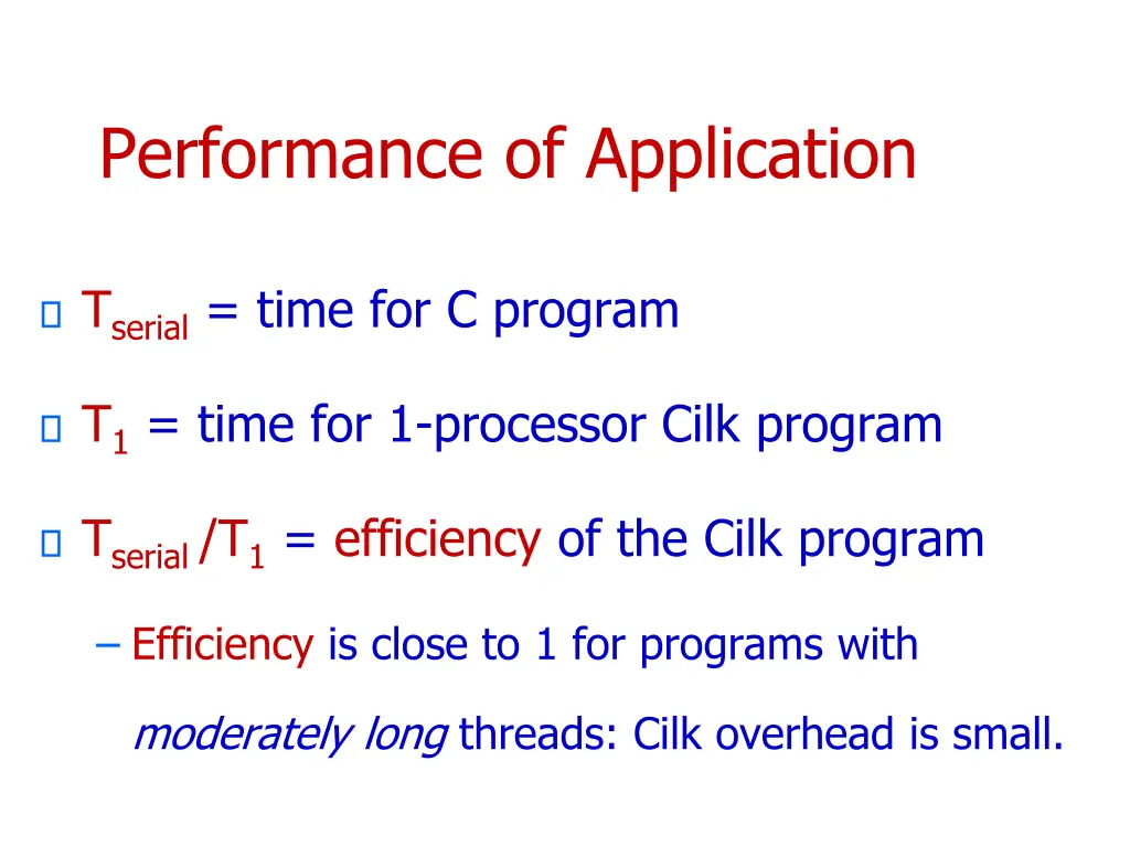 performance of application