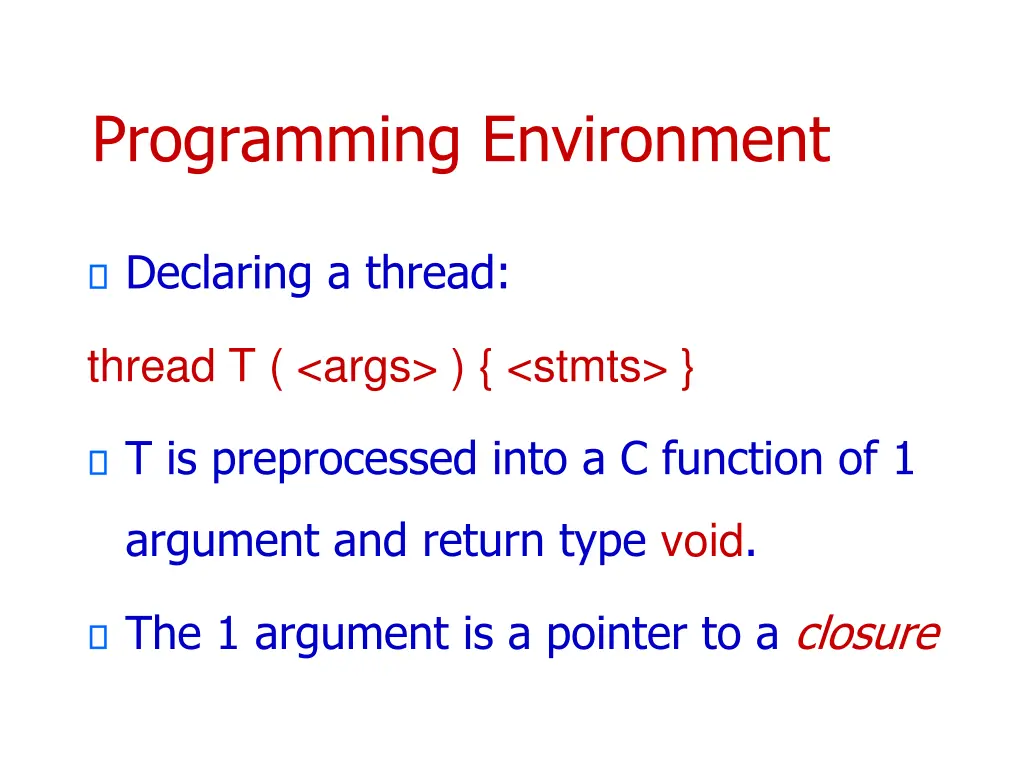 programming environment