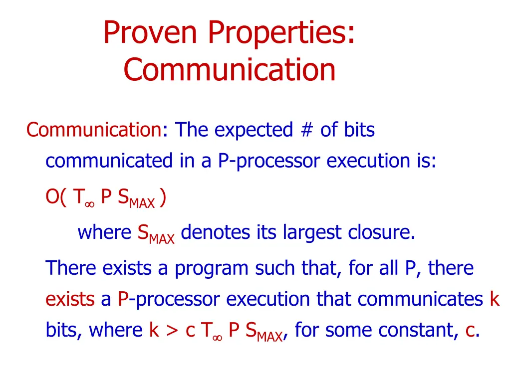 proven properties communication