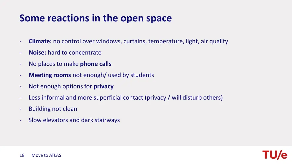 some reactions in the open space