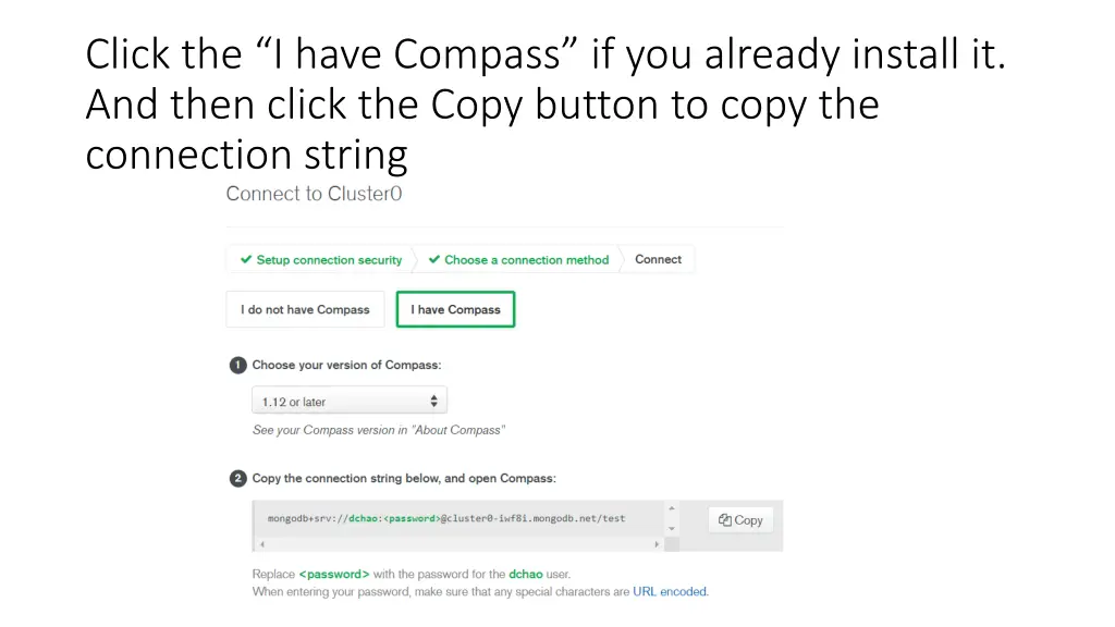 click the i have compass if you already install