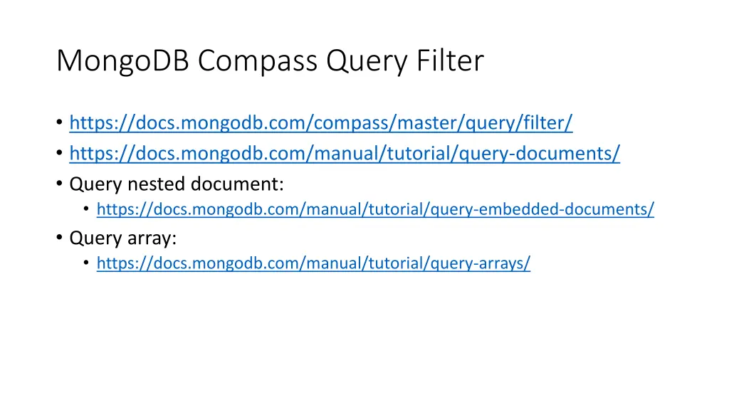 mongodb compass query filter