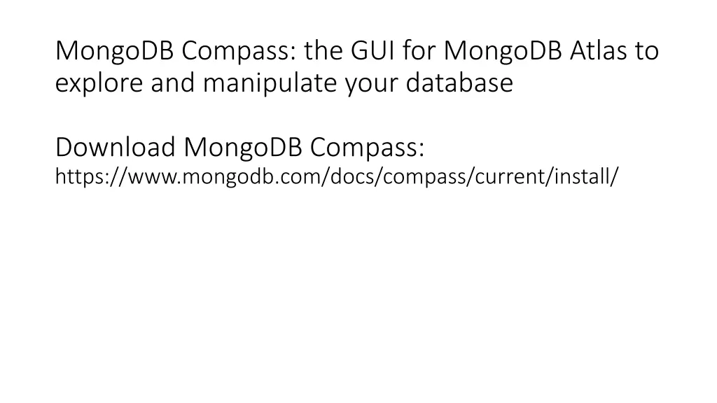 mongodb compass the gui for mongodb atlas