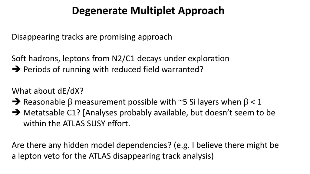 degenerate multiplet approach