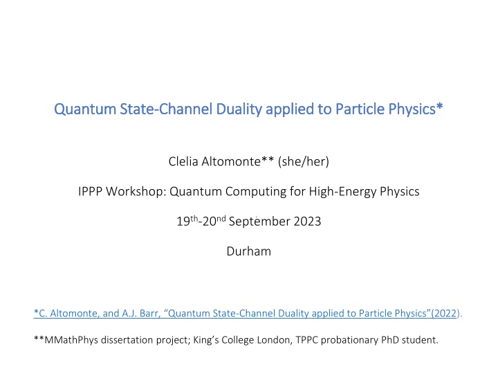 quantum state quantum state channel duality