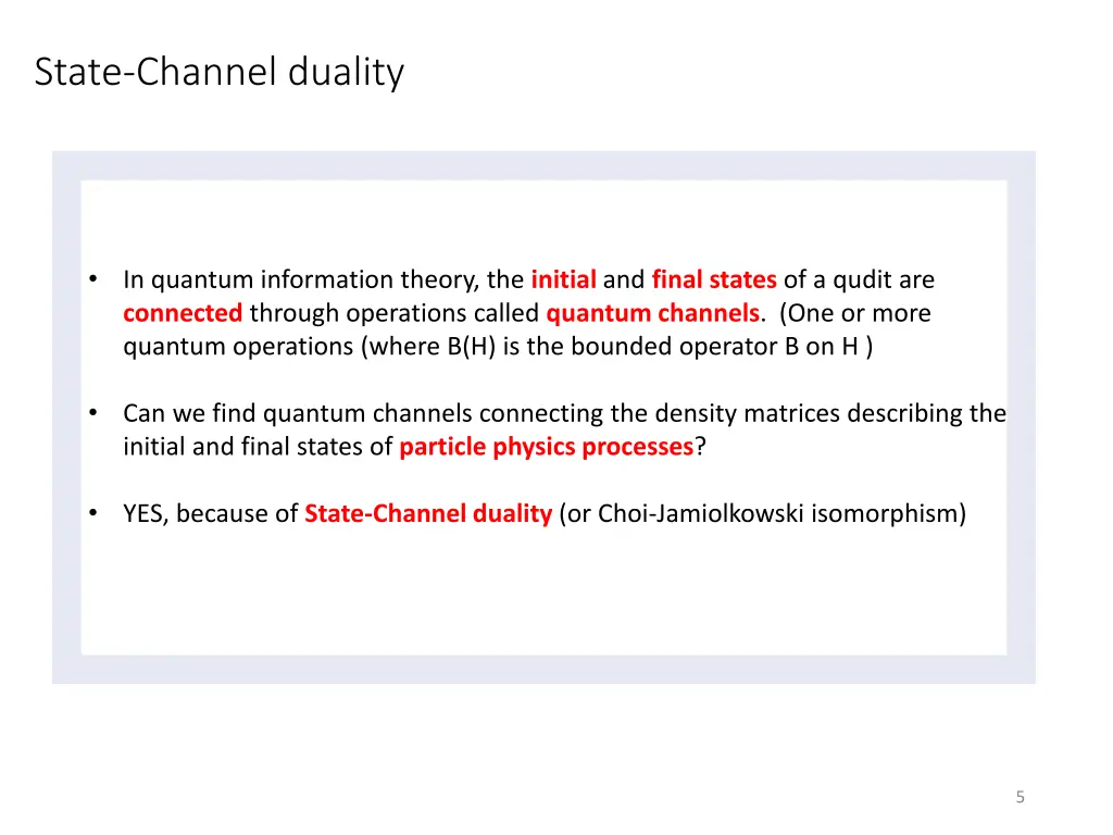 state channel duality