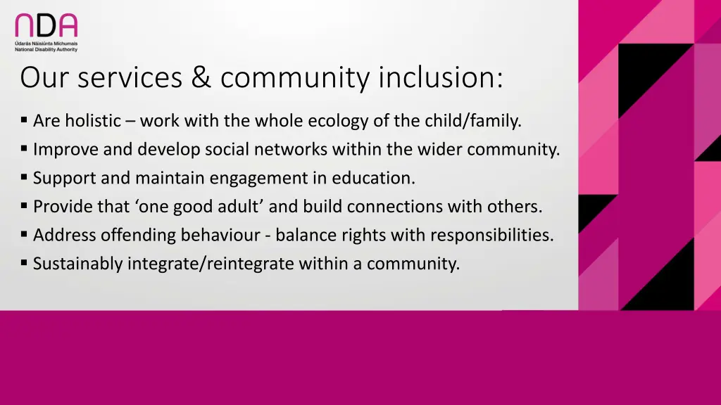 our services community inclusion