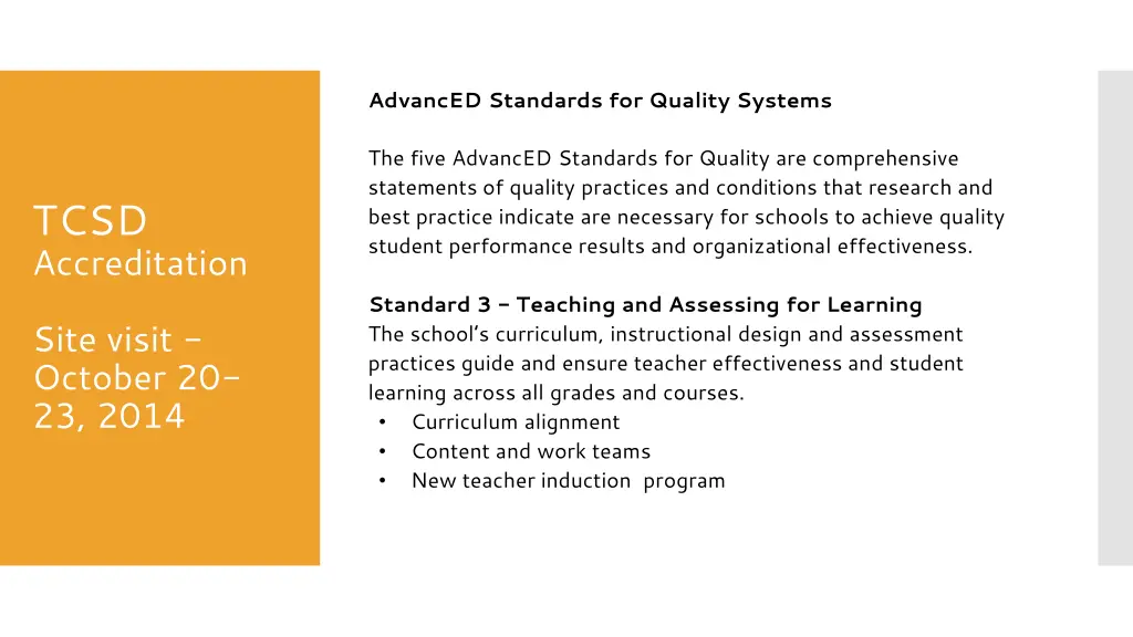 advanced standards for quality systems