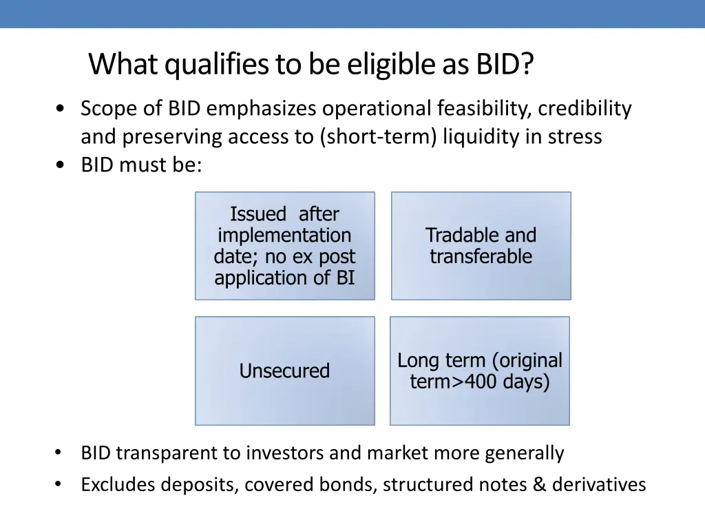 what qualifies to be eligible as bid