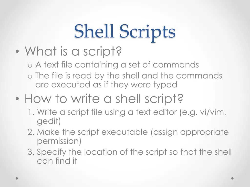 shell scripts