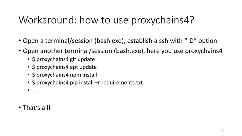 workaround how to use proxychains4