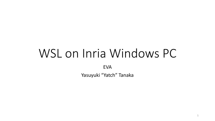 wsl on inria windows pc