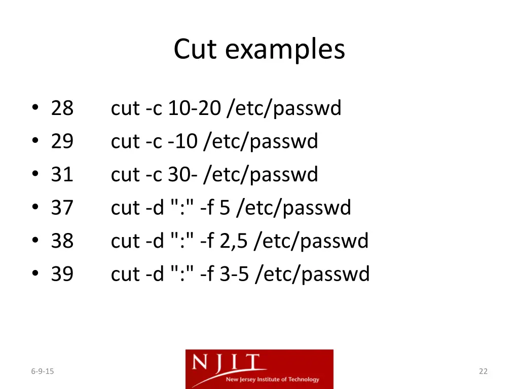 cut examples