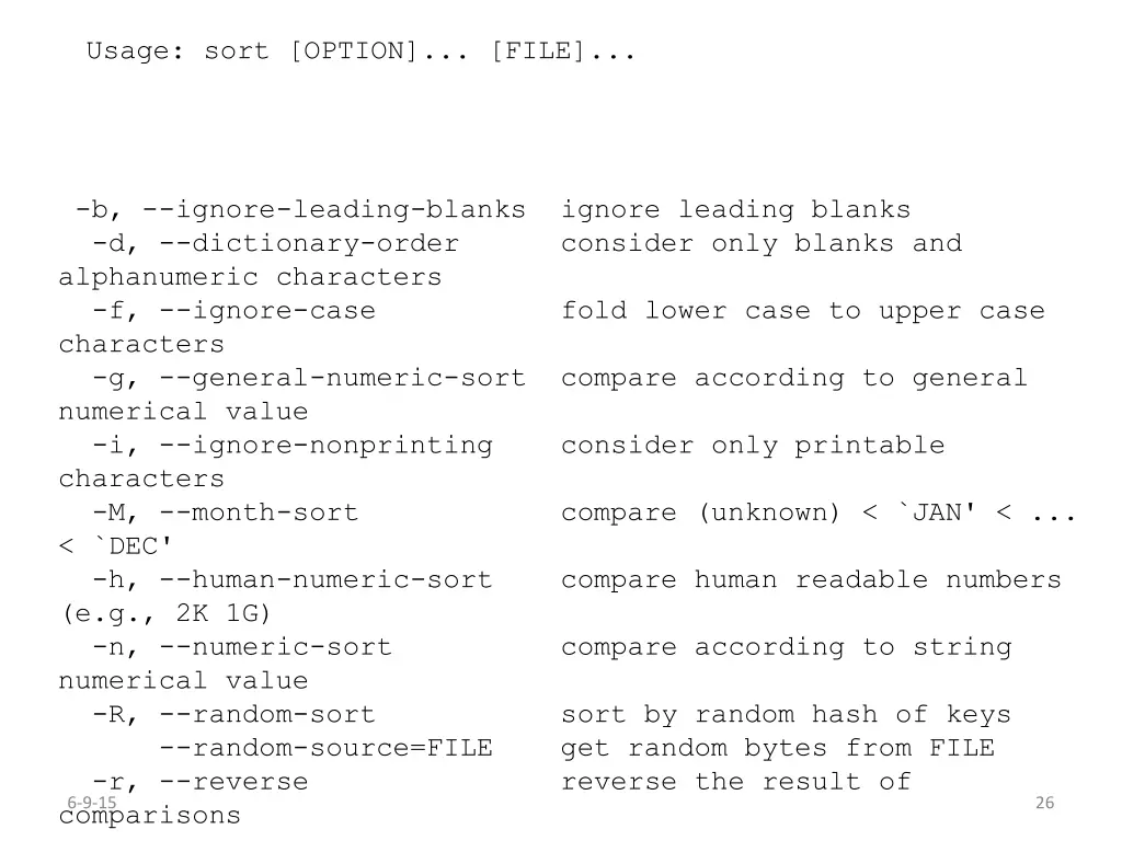 usage sort option file