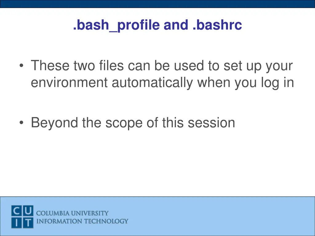 bash profile and bashrc