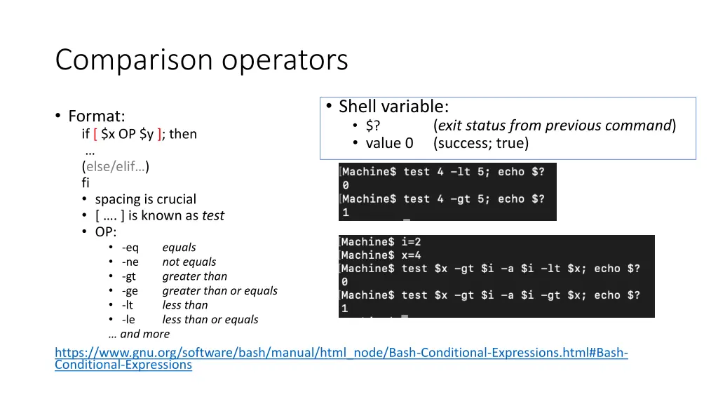 comparison operators