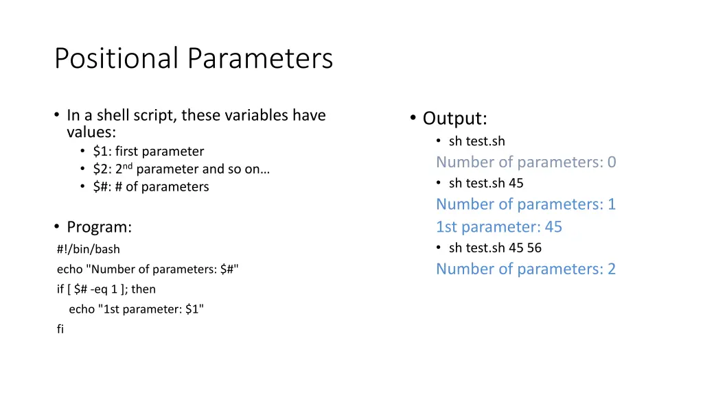 positional parameters